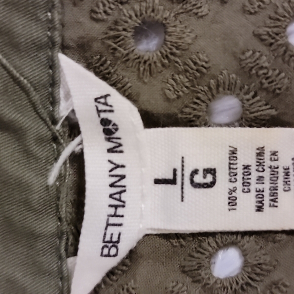 BETHANY Mota Army Green Eyelet Full Zip Hooded Cinched Waist Jacket size… - Picture 5 of 9